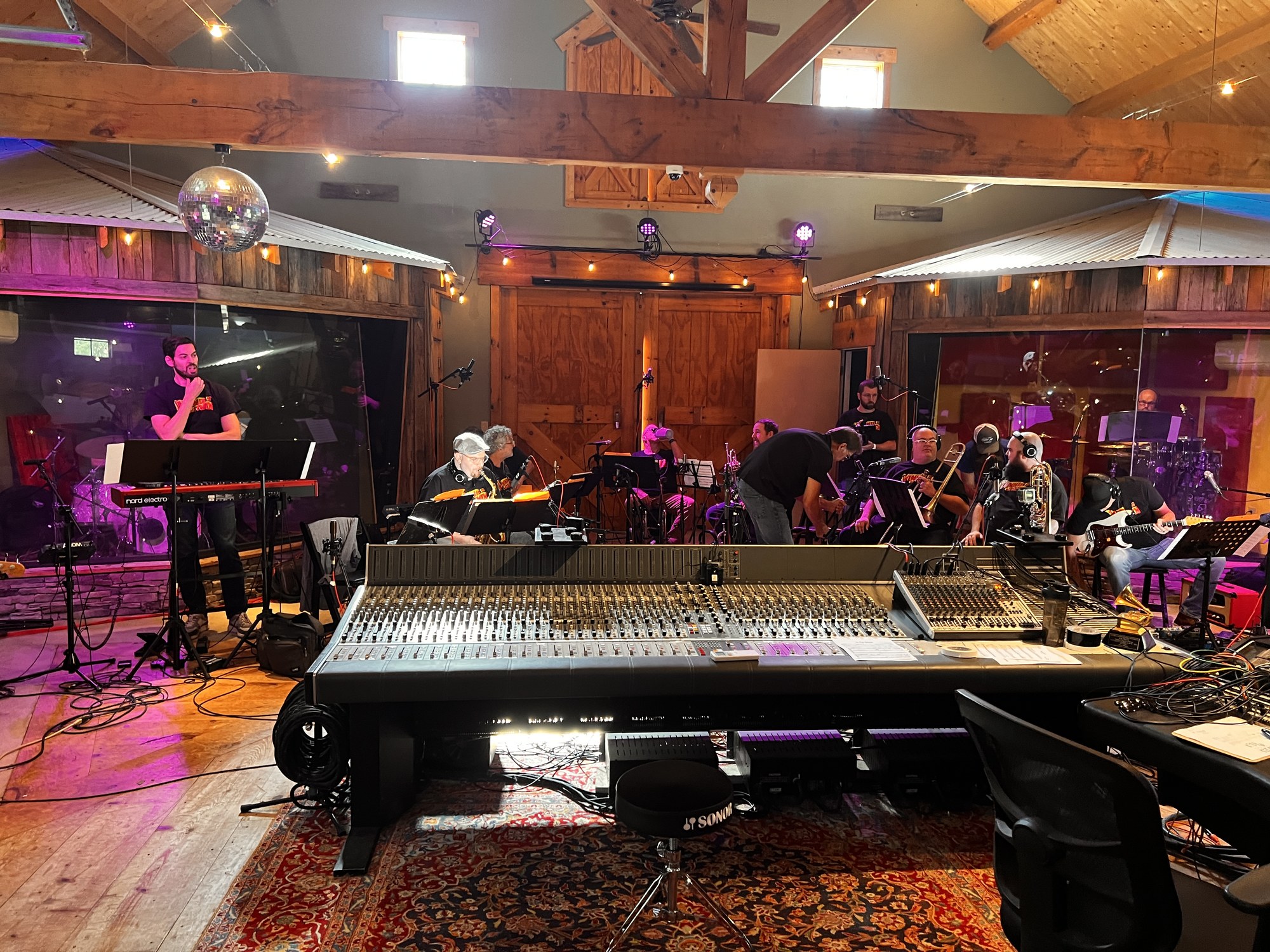 A full recording session underway